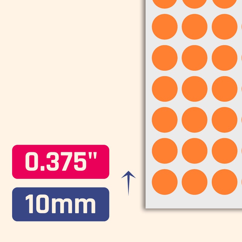 TownStix 3000 Pack, 0.375" Round Dot Stickers Circle Labels - Orange - Image 2